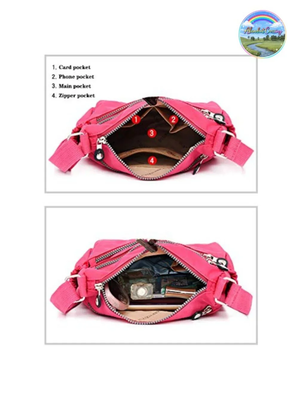 Waterproof Nylon Crossbody Shoulder Bag Lightweight Messenger Purse